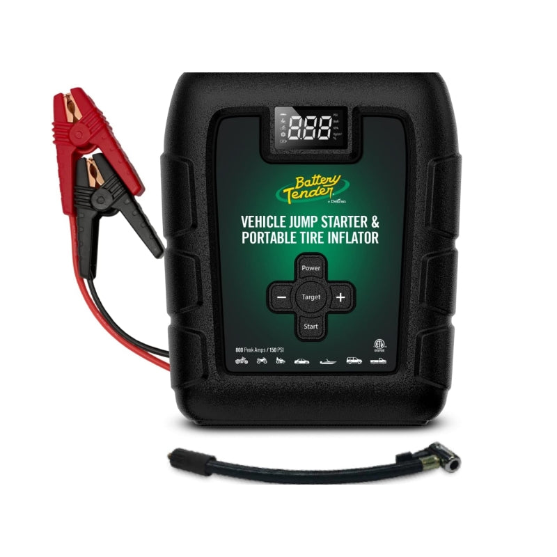 Battery Tender 800A Jump Starter 7200mAh Power Pack & 140 PSI Tire Inflator
