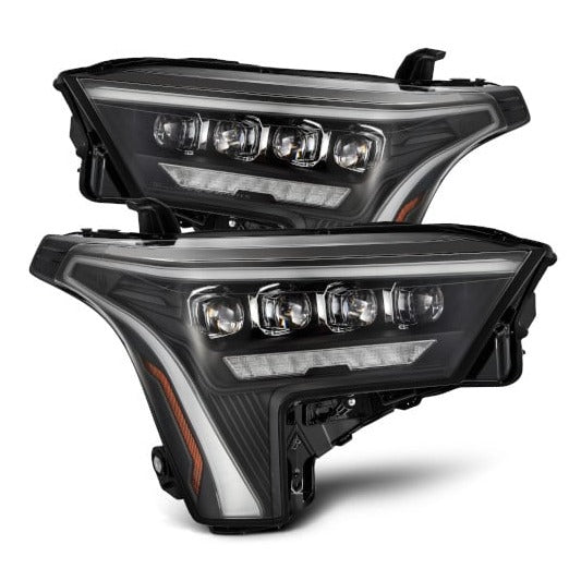 AlphaRex 22-23 Toyota Tundra NOVA-Series Headlights Black w/Amber DRL - Req 810029 OR 810030