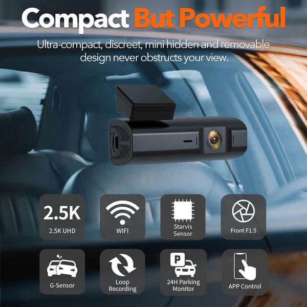 Car Dash Cam Front and Rear, 4K/2.5K Full HD Dash Camera, Built-in