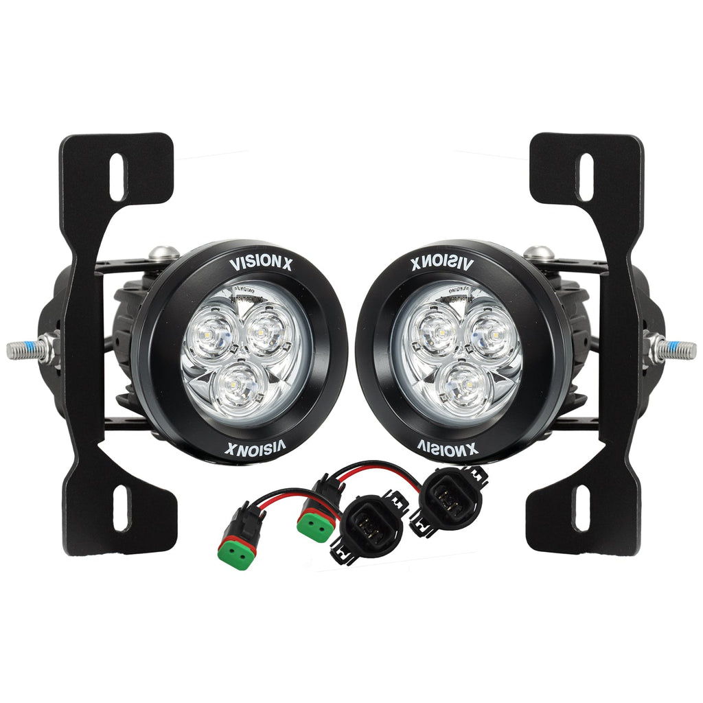 18+ Jeep JL / '20+ Jeep Gladiator (Steel Bumper) Fog Light Kit with 3.7" Multi-LED Mini Cannons