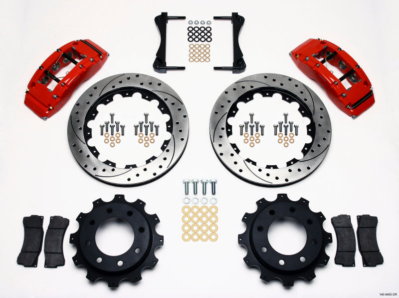 Wilwood TC6R Rear Kit 16.00in Drilled Red 1999-2010 GM H2 / 2500 4.63 Cntr