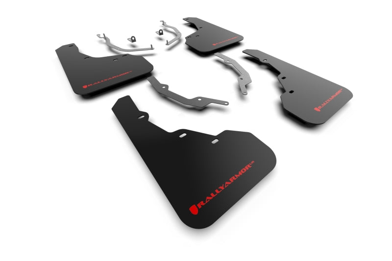 Rally Armor 22-26 Hyundai Santa Cruz Black UR Mud Flap w/Red Logo