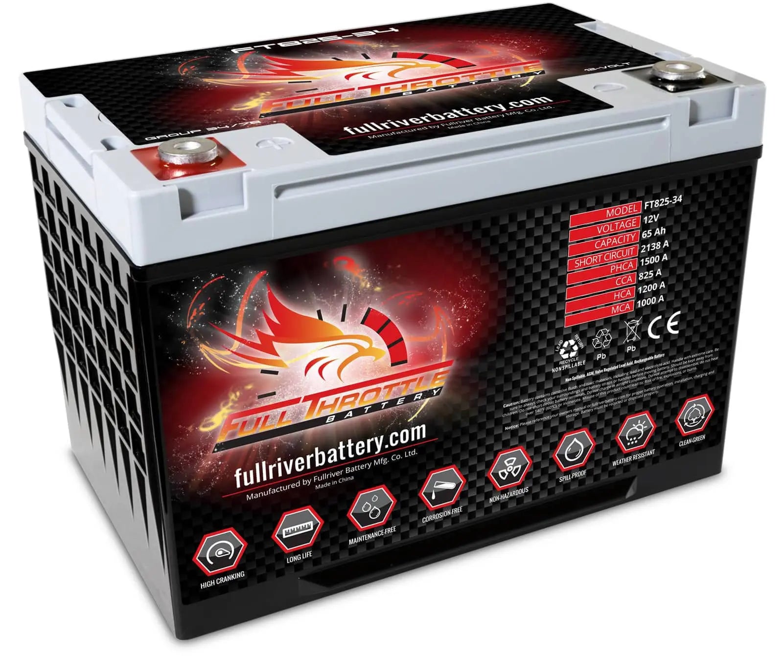 FT825-34 Group 34 High-Performance AGM Battery