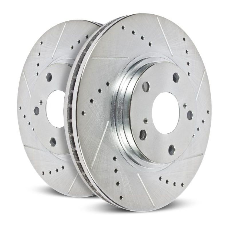 Power Stop 09-15 Mitsubishi Lancer Rear Evolution Drilled & Slotted Rotors - Pair