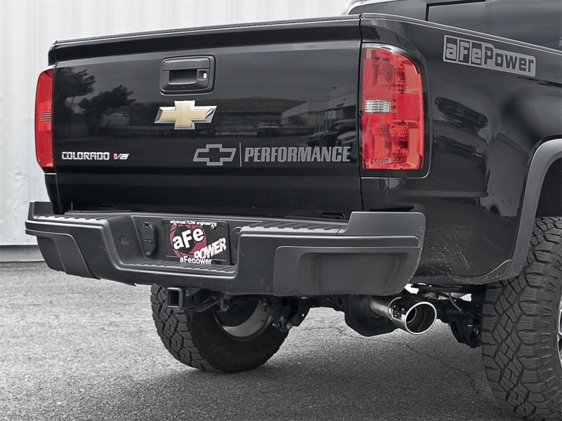 aFe Mach Force-XP Exhaust 3in CB SS 15-17 GM Colorado/Canyon 2.5L/3.6L Side Exit w/ Polished Tip