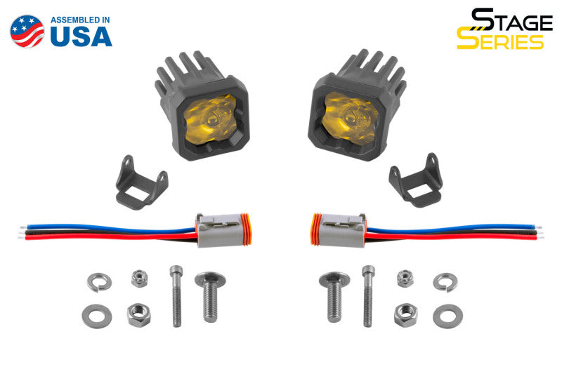 Diode Dynamics Stage Series C1 LED Pod Sport - Yellow Wide Standard ABL (Pair)