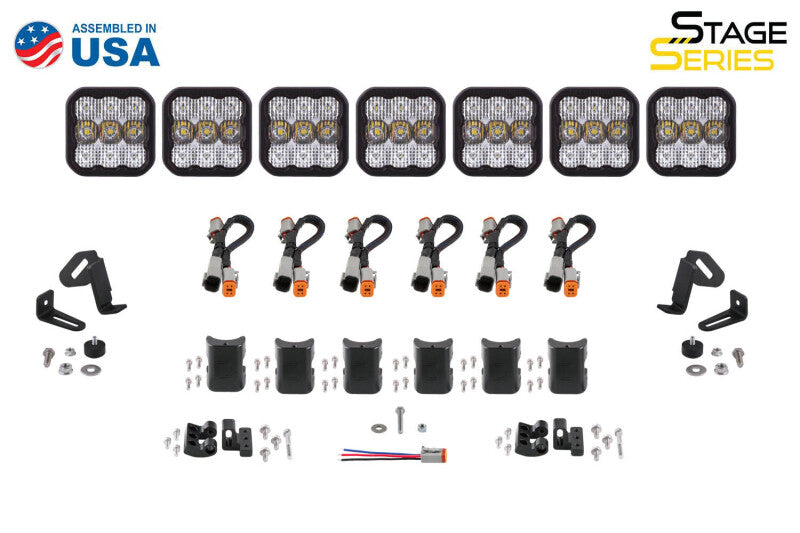 Diode Dynamics SS5 Pro Universal CrossLink 7-Pod Lightbar - White Combo