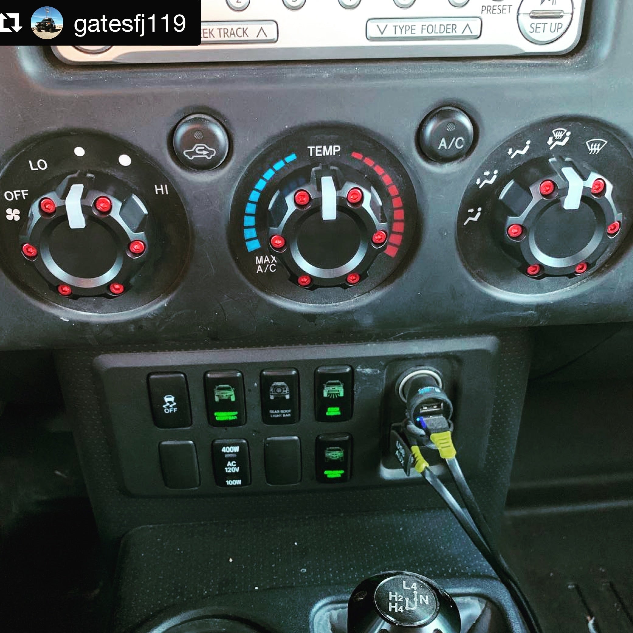Climate Knobs (FJ Cruiser) - RED