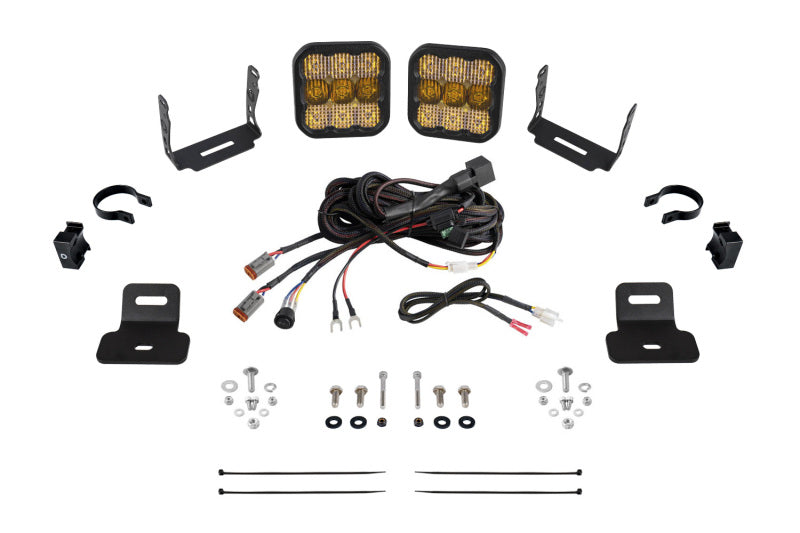 Diode Dynamics 17-24 Can-Am Maverick X3 SS5 Stage Series Ditch Light Kit - Pro Yellow Combo