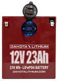 Dakota Lithium 12V 23Ah Battery With Dual USB Ports & Voltmeter