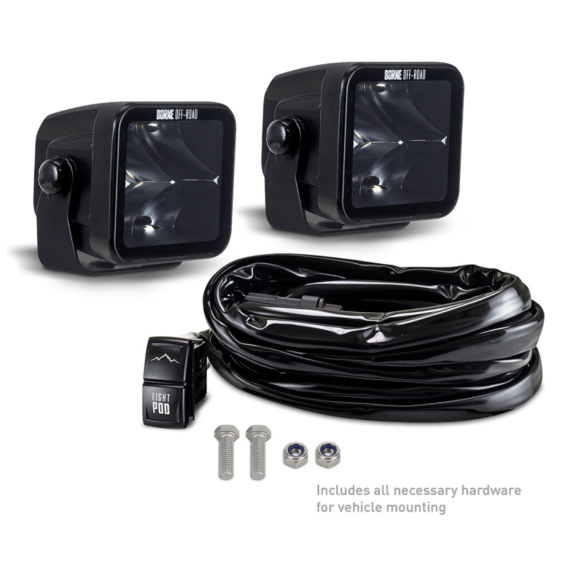 Borne Off-Road Light Pods (Kit of 2) 3x3 Spot