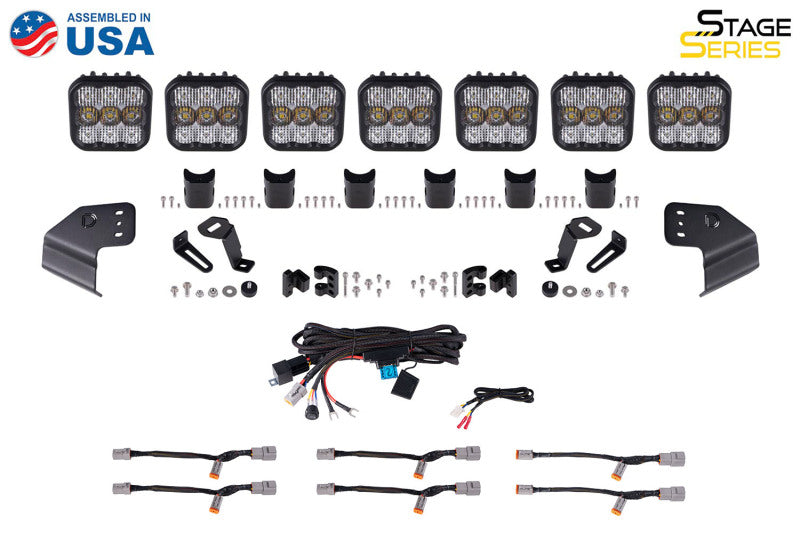 Diode Dynamics Bronco SS5 Pro CrossLink Windshield - White Combo Lightbar Kit