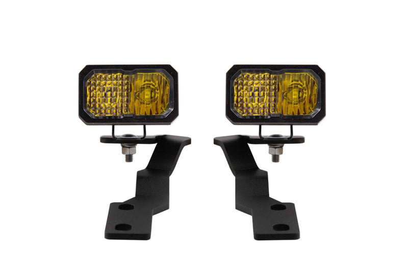 Diode Dynamics 16-21 Toyota Tacoma Stage Series 2in LED Ditch Light Kit - Sport Yellow Combo