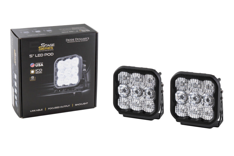 Diode Dynamics SS5 LED Pod Pro - White Spot (Pair)