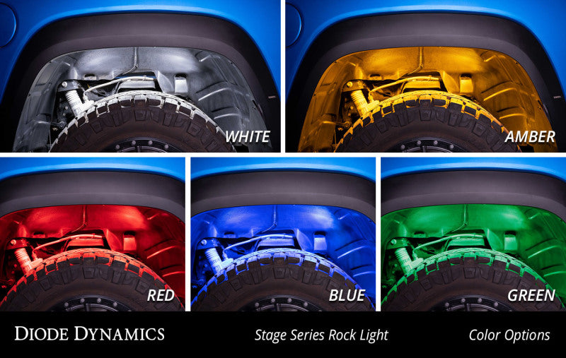 Diode Dynamics Stage Series Single Color LED Rock Light - White Diffused M8 (one)