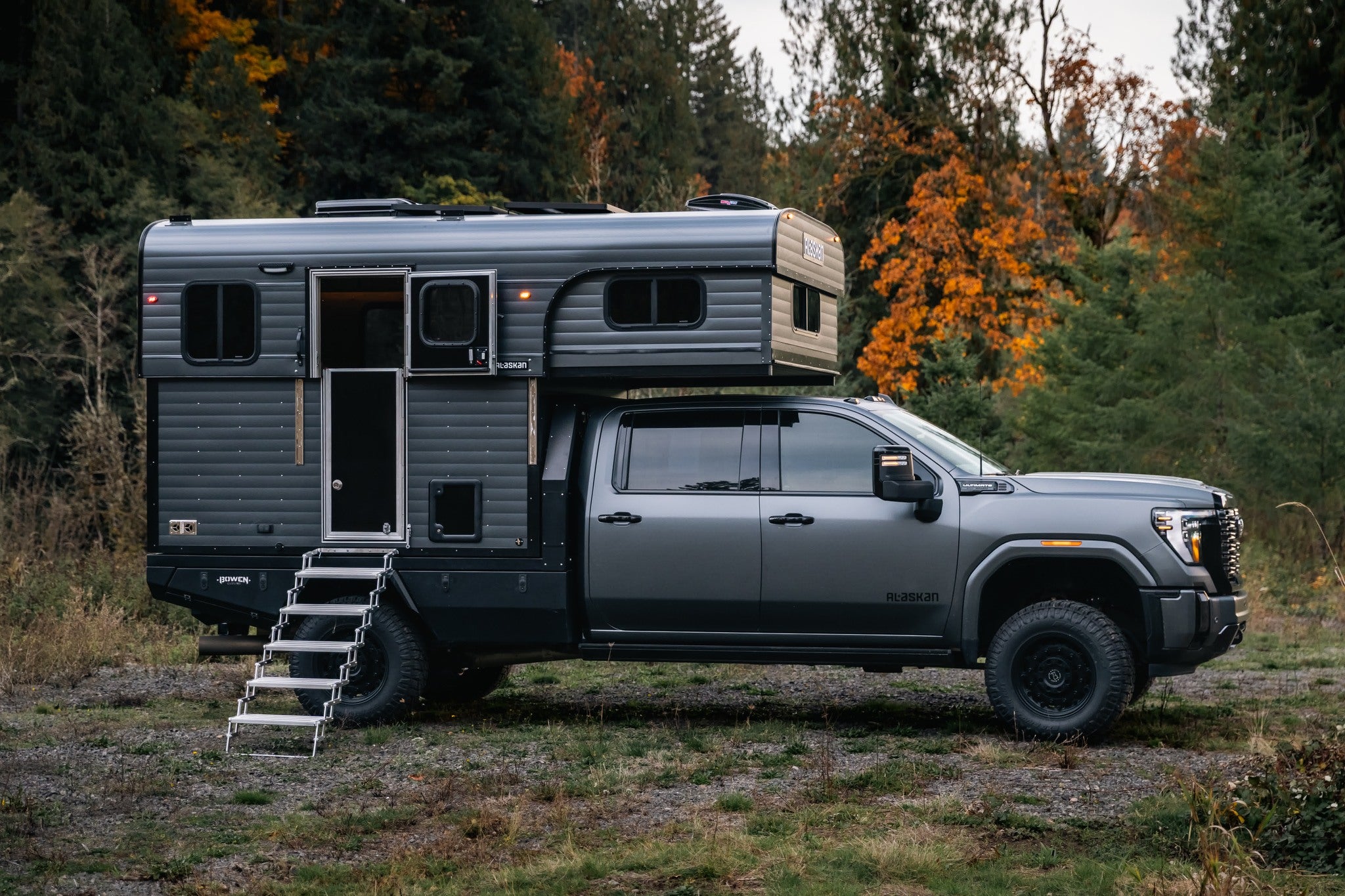 Alaskan Flatbed Truck Camper