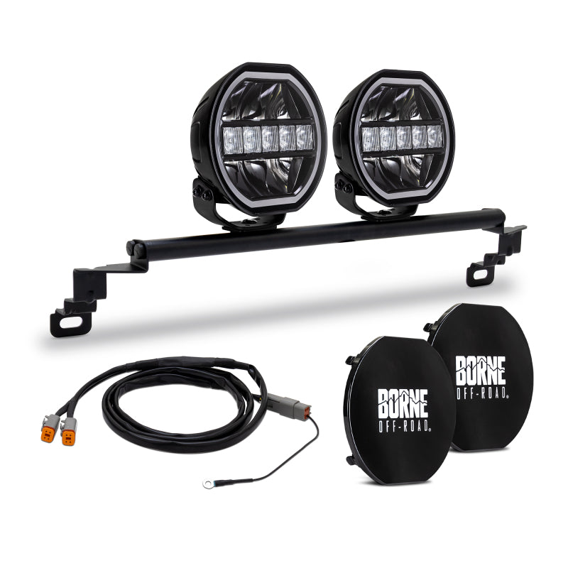 Borne Off-Road 2021+ Ford Bronco Direct Fit Lights - Standard Bumper - 2in x 7in Round - Up