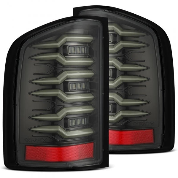 AlphaRex 07-13 Chevrolet Silverado 1500 (Ex. Hybrid Models) LUXX-Series LED Tail Lights Alpha-Black