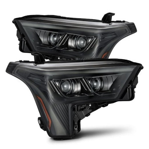 AlphaRex 22-23 Toyota Tundra LUXX-Series Headlights Alpha-Black w/Amber DRL - Req 810029 OR 810030
