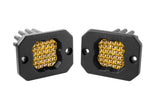 Diode Dynamics Stage Series C1 LED Pod Sport - Yellow Flood Flush ABL (Pair)