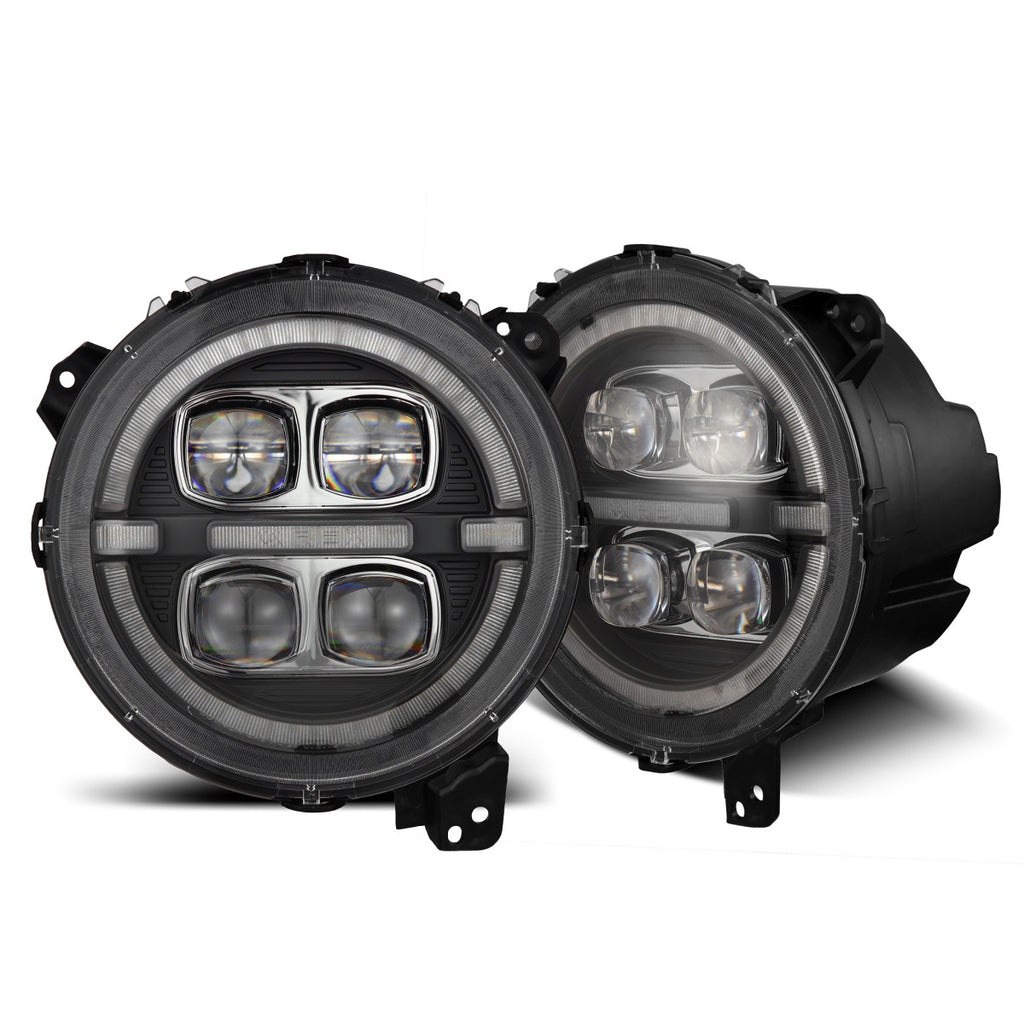 AlphaRex 18-23 Jeep Wrangler JL/Gladiator JT LED Proj Headlights Black w/ Activ Light/Seq Signal/DRL
