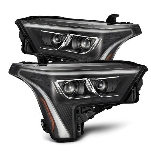 AlphaRex 22-23 Toyota Tundra LUXX-Series Headlights Black w/Amber DRL - Req 810029 OR 810030