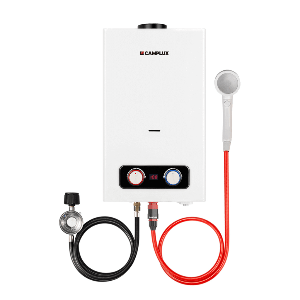 Camplux 2.64 GPM Tankless Gas Water Heater, Propane Shower Portable