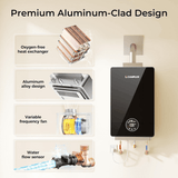 3.18 GPM Indoor Tankless Water Heater Propane with Wall Thimble, Black