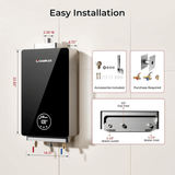 3.18 GPM Indoor Tankless Water Heater Propane with Wall Thimble, Black
