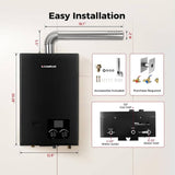 Camplux Tankless Instant Hot Water Heater 2.64 GPM | Black