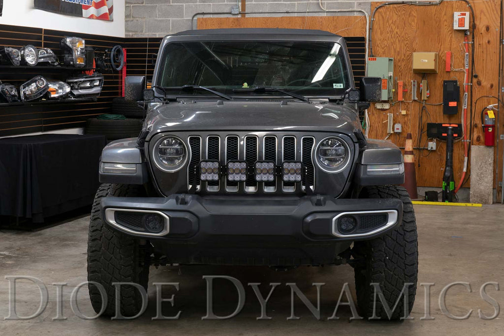 Diode Dynamics - Jeep JL SS5 4-Pod CrossLink Grille Lightbar Kit  Sport White Combo