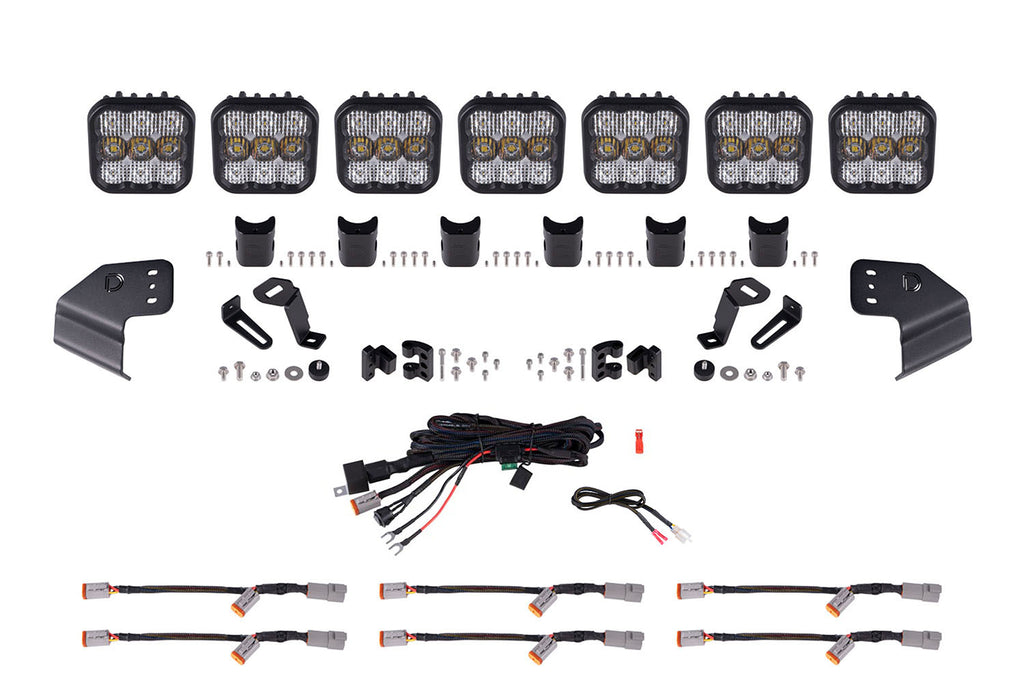 Diode Dynamics - Bronco SS5 Sport CrossLink Windshield White Combo Lightbar Kit