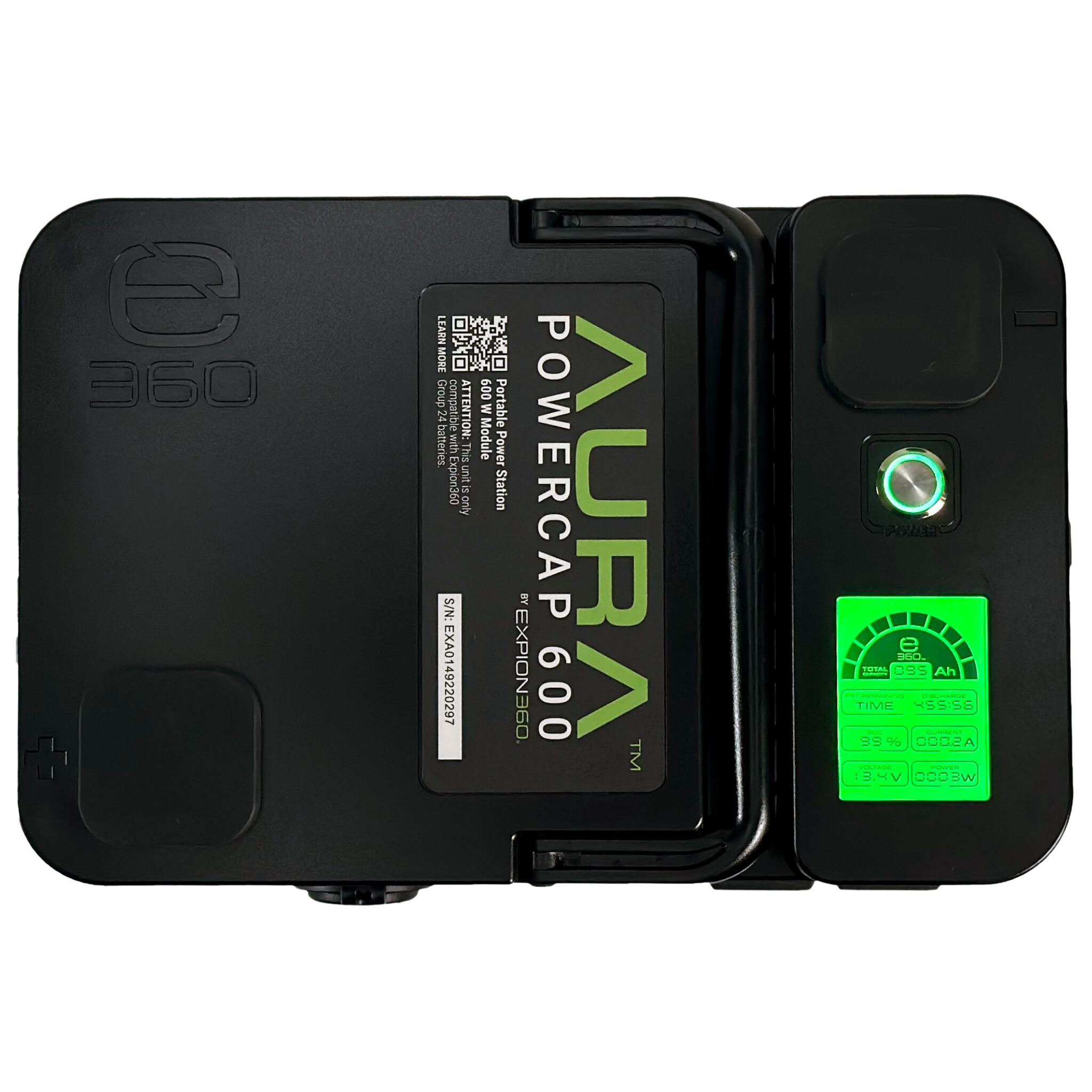 Aura PowerCap 600W LiFePO4 Lithium Battery Inverter | Portable Power Station Cap | Expion360