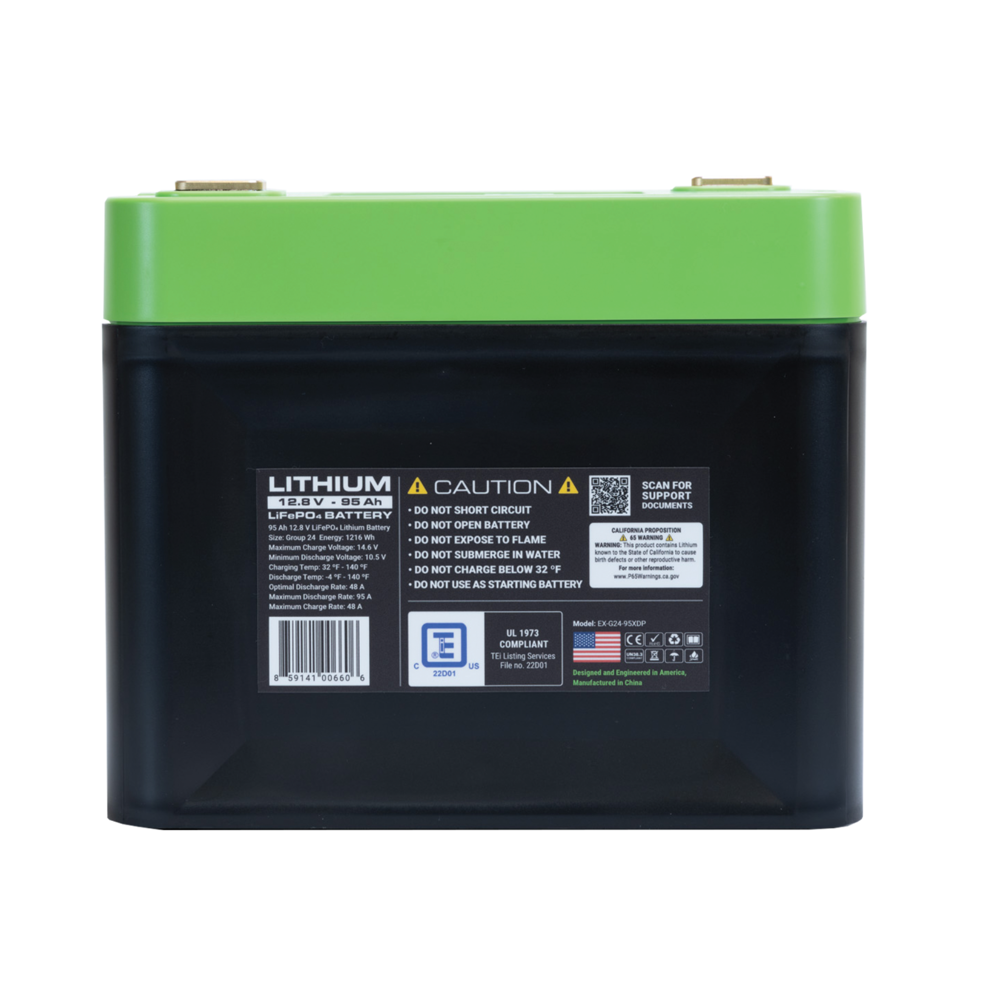 12V 80Ah LiFePO4 Lithium Battery – Group 24 | Expion360