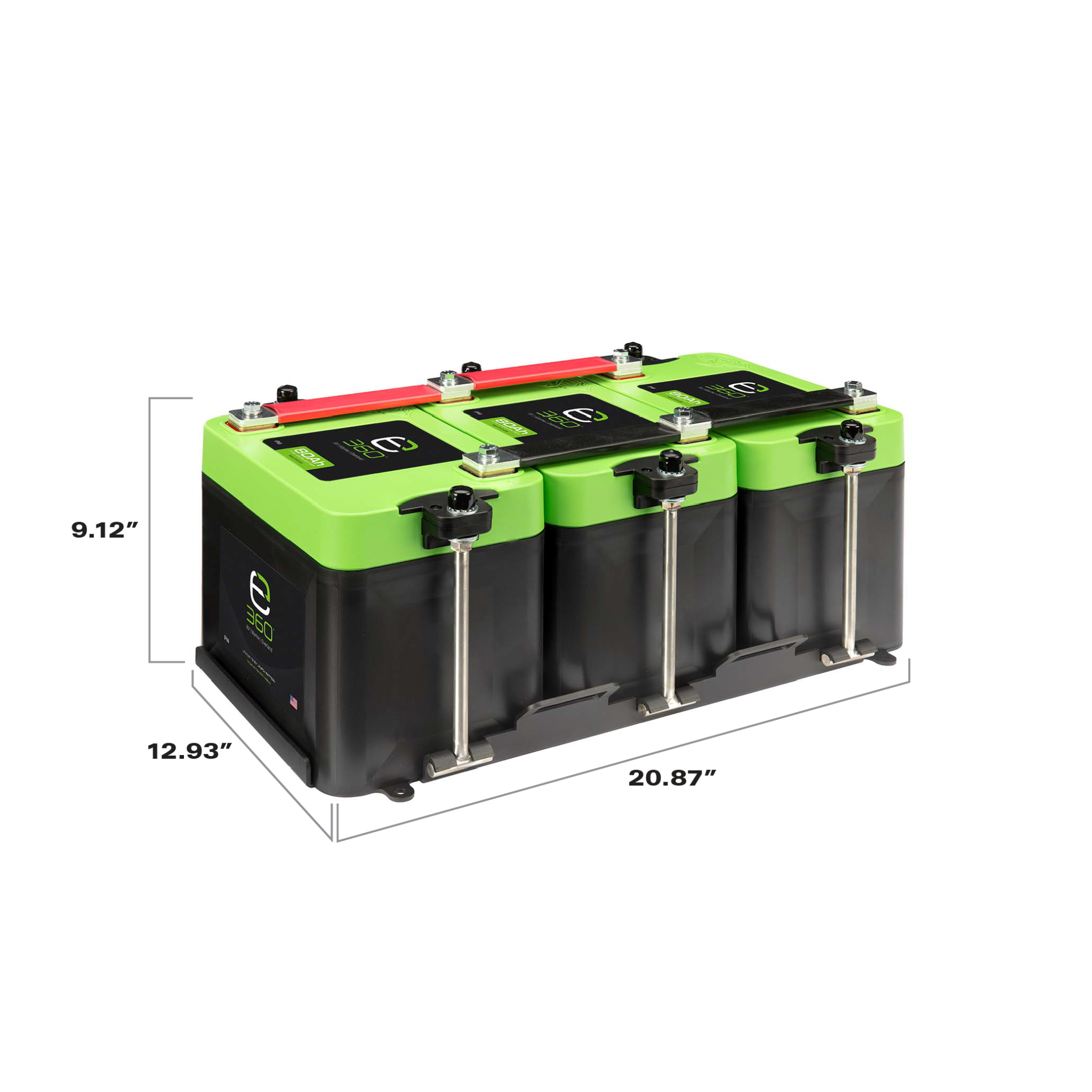 Group 24 3-Battery LiFePO4 Lithium Mounting Kit | Expion360