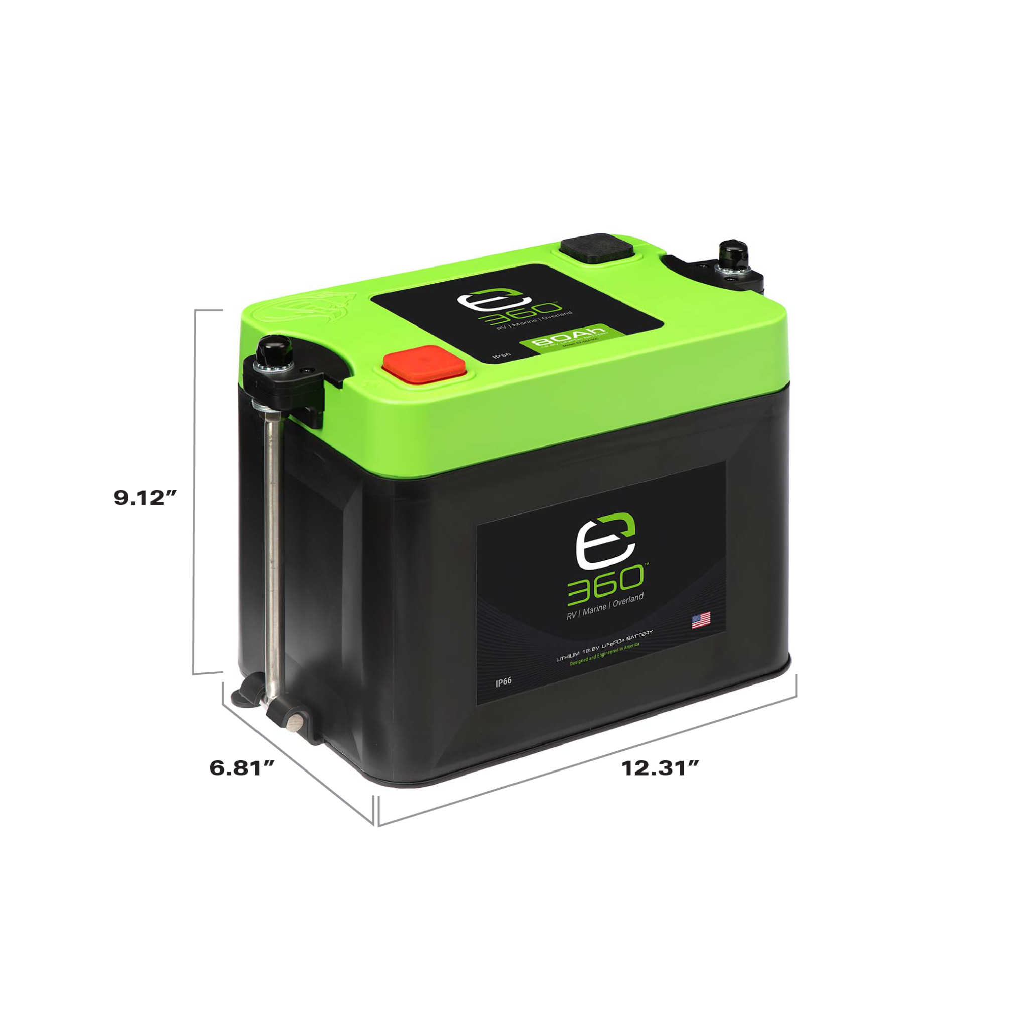 Group 24 LiFePO4 Lithium Battery Single Mounting Kit | Expion360