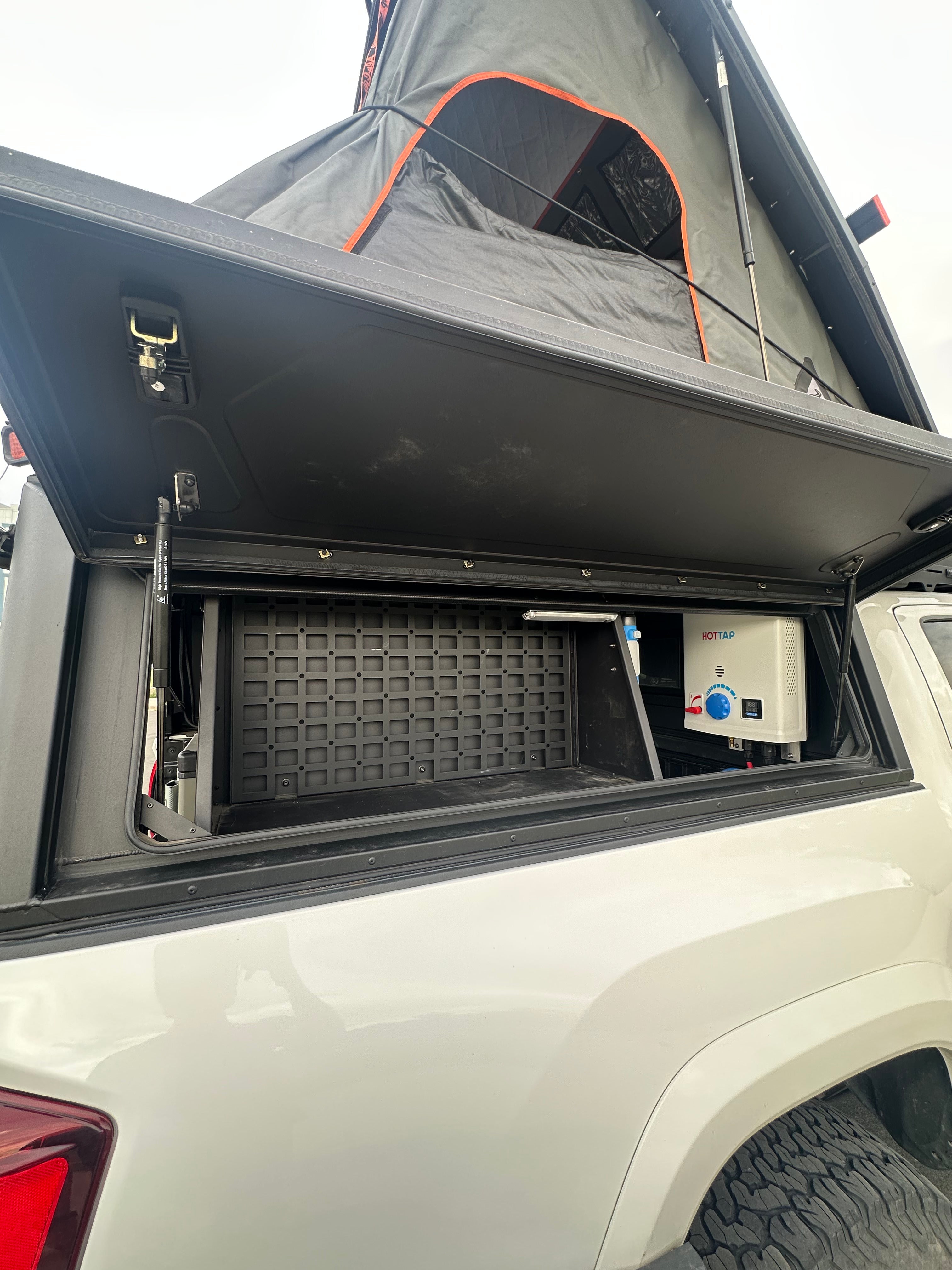 Used Alu-Cab Contour Canopy & 3-R Roof Top Tent w/ Accessories - 2016-2023 Toyota Tacoma 5' Bed