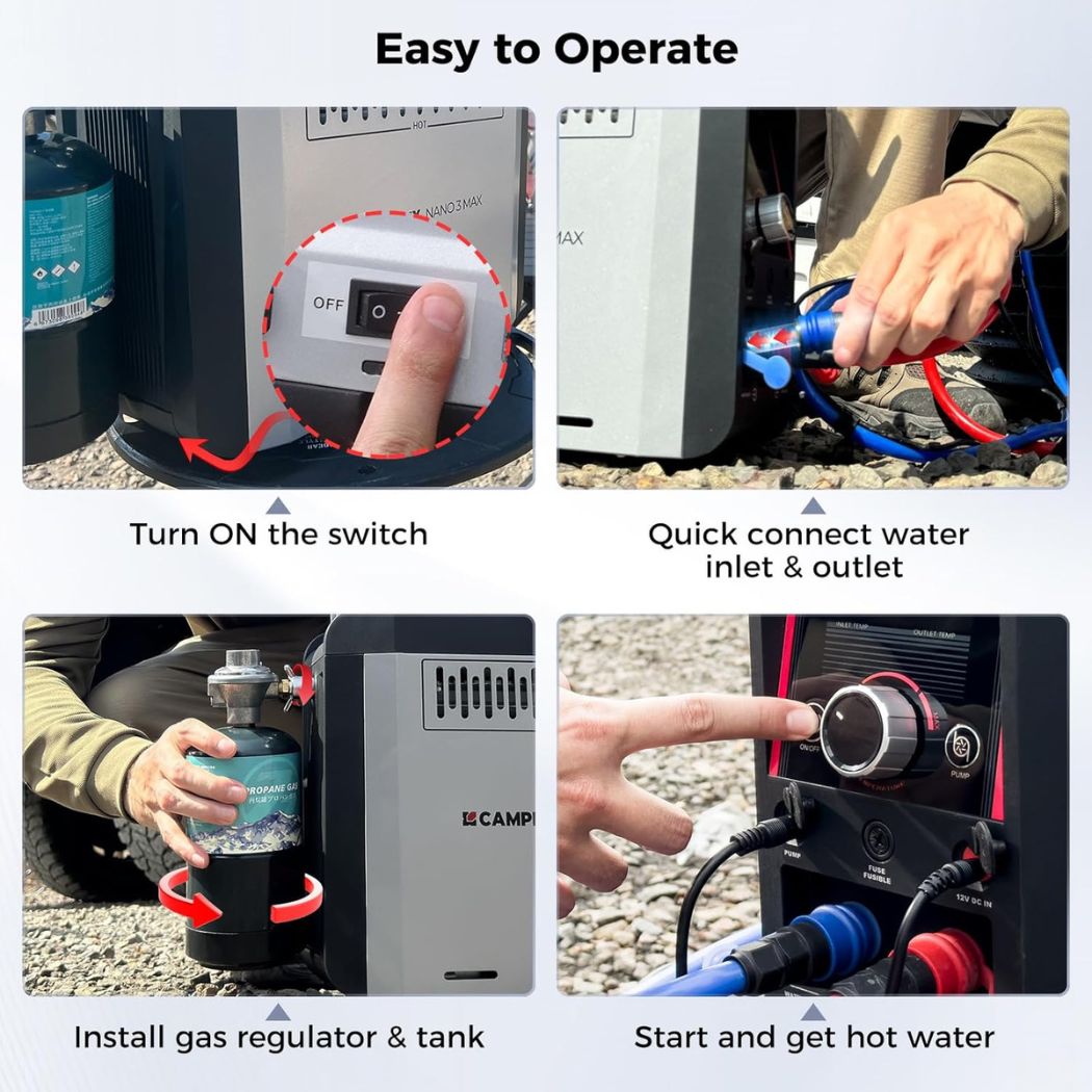 Camplux Nano 3 Max Portable Propane Hot Water System