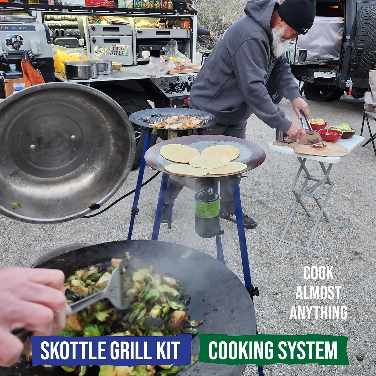 TemboTusk Adjustable Leg Skottle Grill Kit