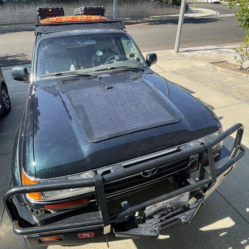 Toyota LandCruiser 80Series J80 Lensun 90W Hood Flexible Solar