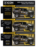 ICON 21-23 Ford Bronco Rear 2.5 VS RR Coilover Kit Heavy Rate Spring