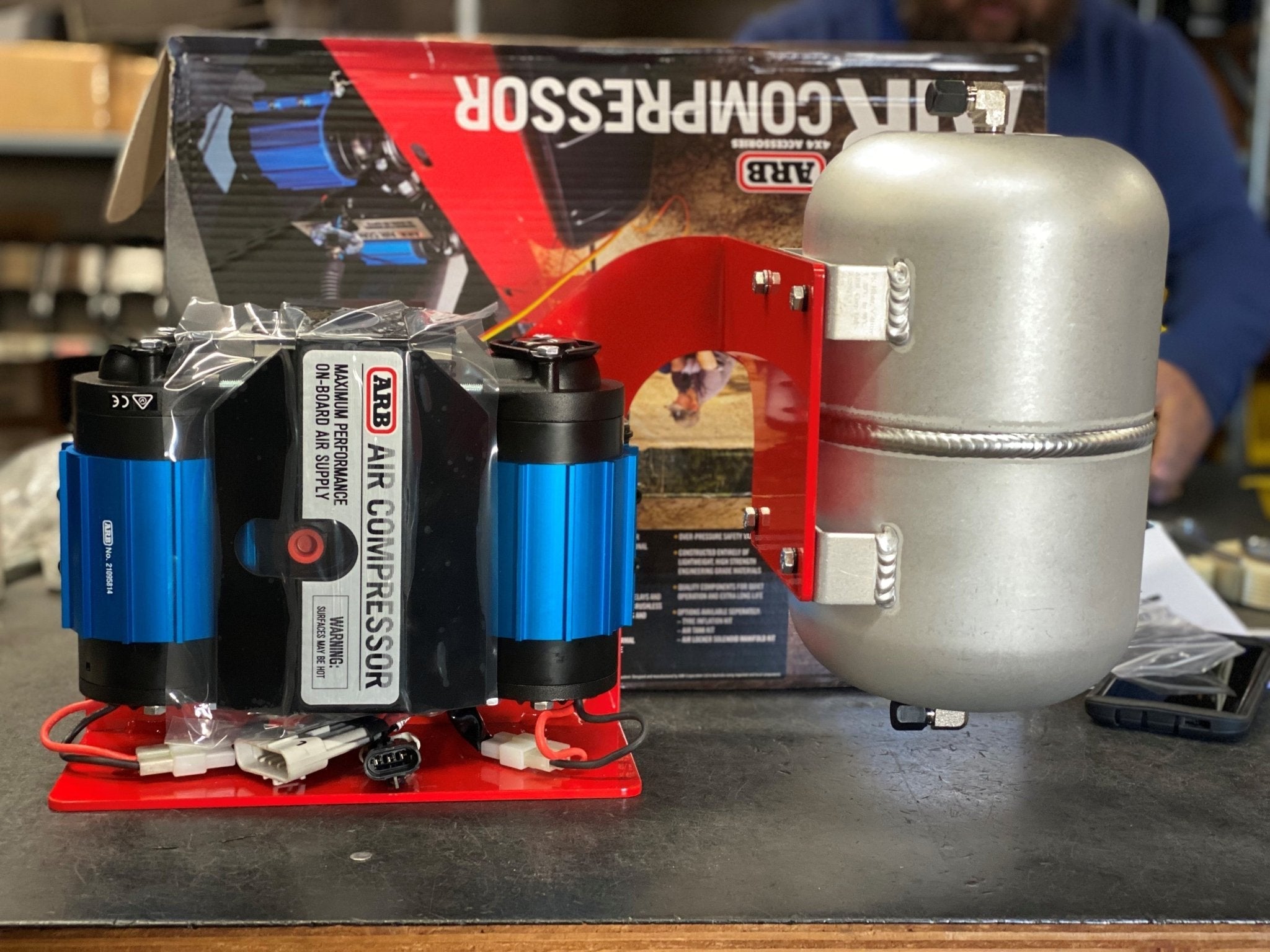Bundle Pricing: ARB Mounting Bracket (ARBGM0718), ARB Tank Mounting Bracket (ARBGM0718TB), ARB Twin Air Compressor (CKMTA12), & ARB 1 Gallon Tank (171507) for GM Truck / SUV (2007-18)