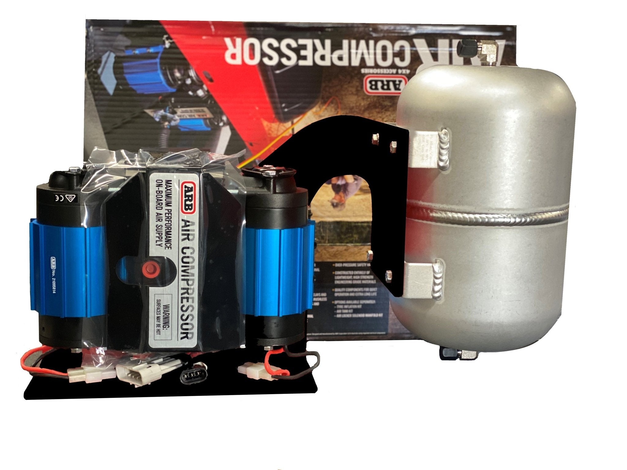 Bundle Pricing: ARB Mounting Bracket (ARBGM0718), ARB Tank Mounting Bracket (ARBGM0718TB), ARB Twin Air Compressor (CKMTA12), & ARB 1 Gallon Tank (171507) for GM Truck / SUV (2007-18)