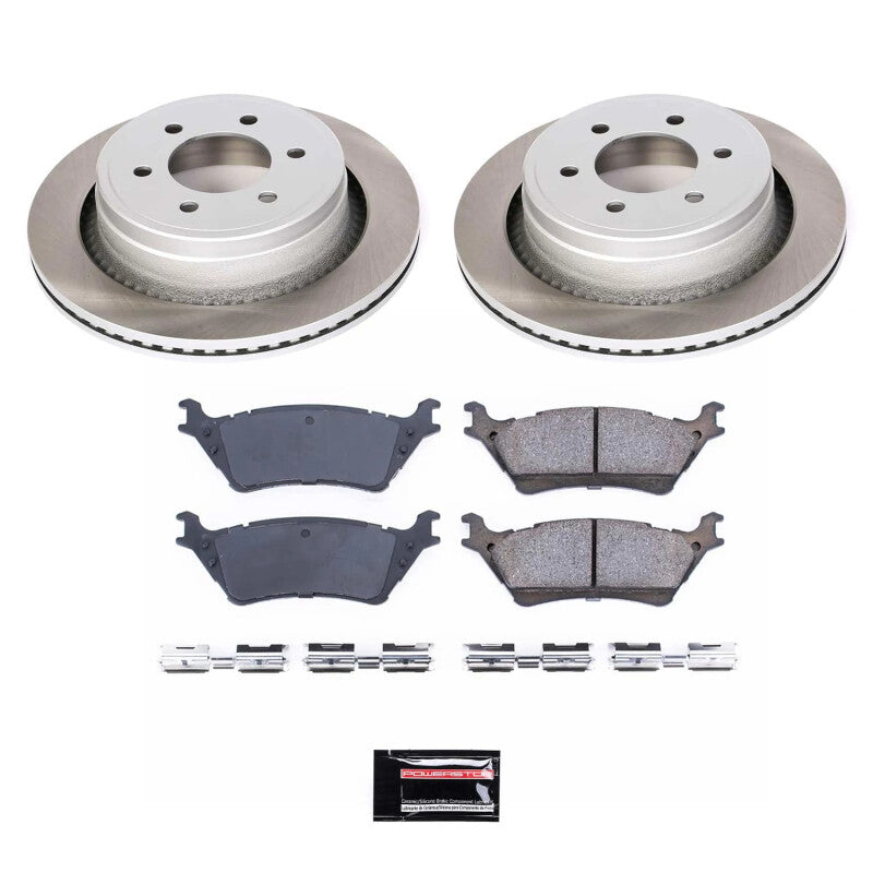 Power Stop 12-18 Ford F-150 Rear Semi-Coated Rotor Kit