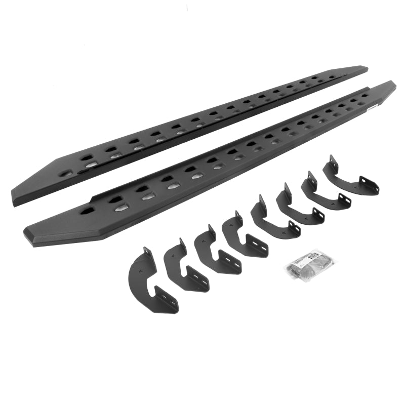 Go Rhino 07-21 Toyota Tundra Crew Max 4DR RB20 Slim Running Boards Kit (Incl. Brackets) - Tex. Blk