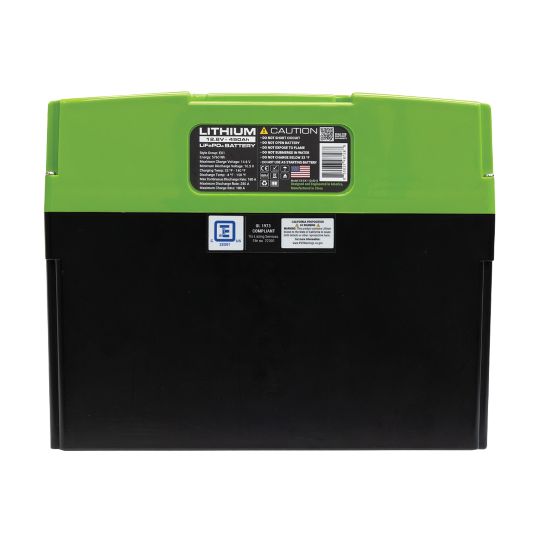 12V 450Ah LiFePO4 Lithium Battery – EX1, Bluetooth | Expion360