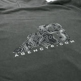 Hooded Sweatshirt - A6 Topographic Logo - Pigment Black