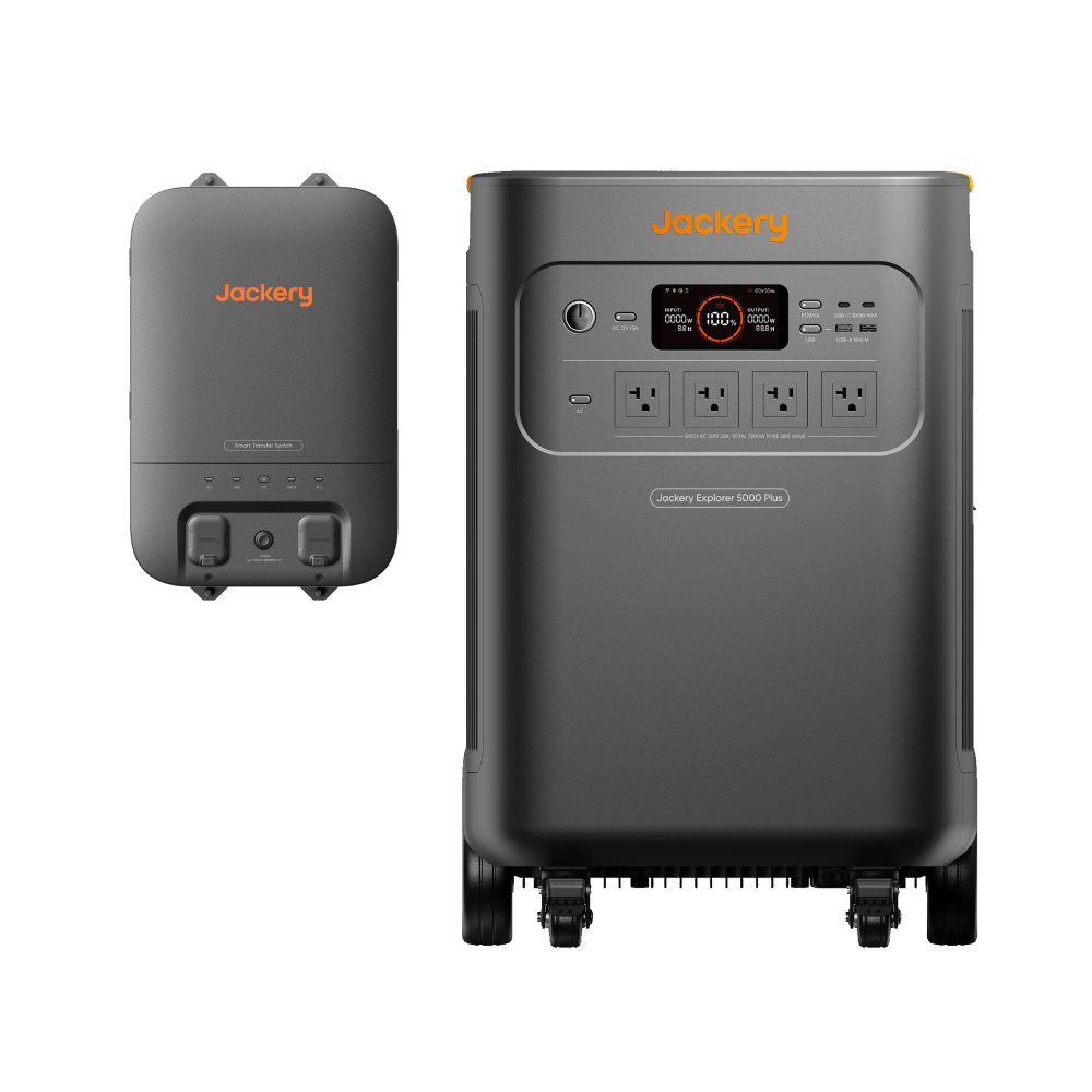 Jackery Solar Generator 5000 Plus Explorer 5000 Plus + SolarSaga 500 X X 2 + Smart Transfer Switch