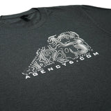 T-Shirt - A6 Topographic Logo - Dark Grey