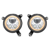 18+ Jeep JL / '20+ Jeep Gladiator VX LED Headlight Kit - Chrome | Amber Halo
